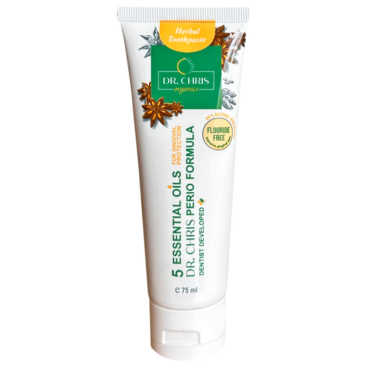 Паста за зъби Dr. Chris Perio Formula.
Натурална 99%